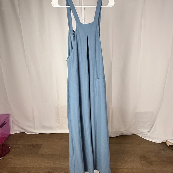 Halara Women's Wide Leg Adjustable Strap Waffle Casual Overalls Blue Size M NWT - Picture 6 of 7